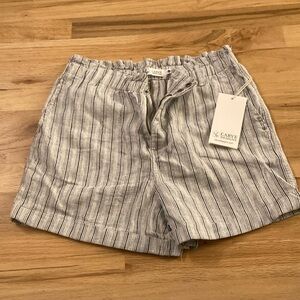 Carve Designs linen shorts, navy stripe NWT
